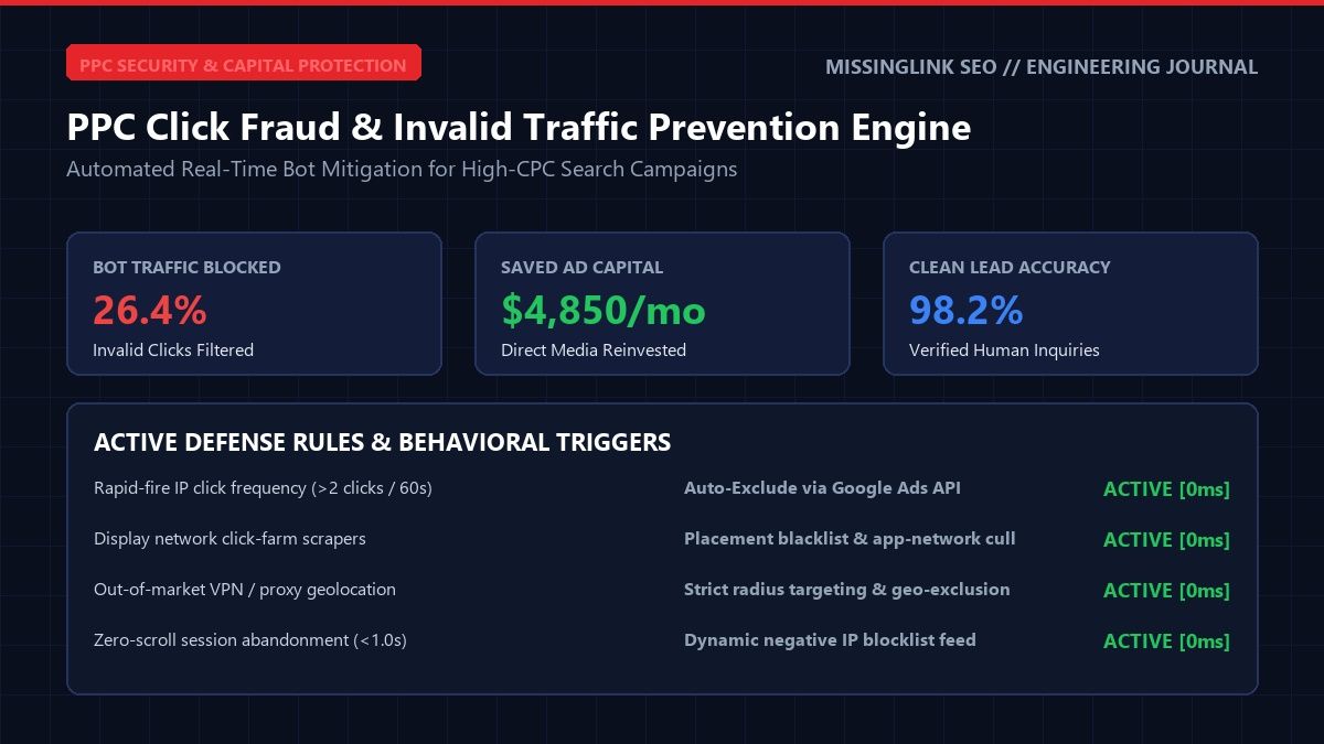 PPC Click Fraud Prevention and Invalid Traffic Mitigation Architecture