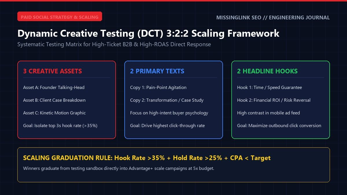 Dynamic Creative Testing DCT 3:2:2 Scaling Framework Matrix